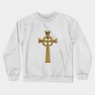 Golden 3-D look Celtic Cross Crewneck Sweatshirt